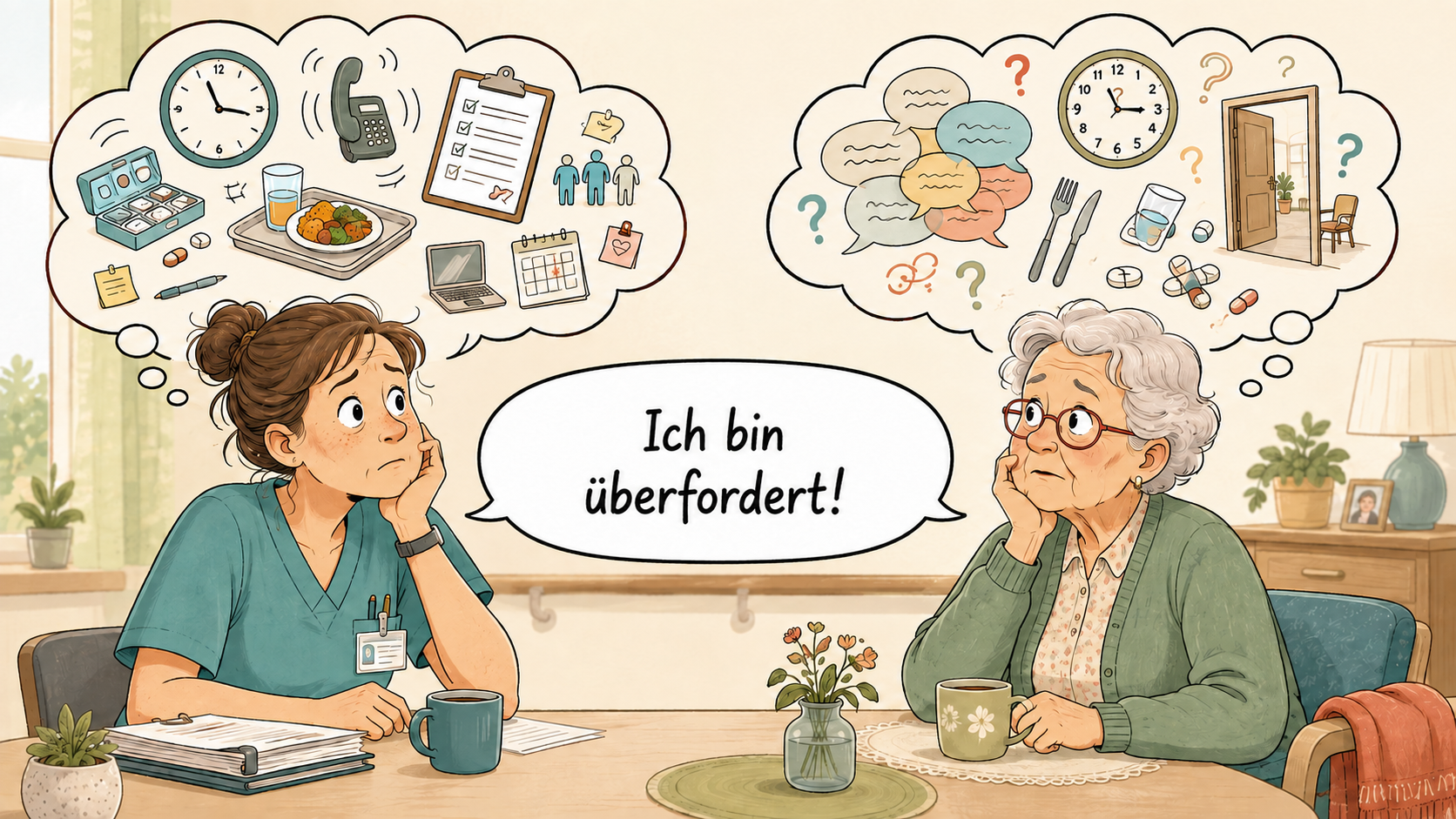 Illustration: Überforderung bei Demenz